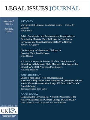 cover image of Legal Issues Journal 6(1)